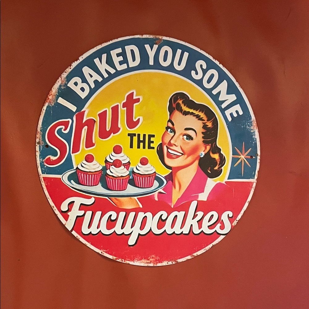Retro Cupcake Metal Sign